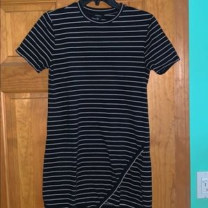 Black with white stripe t-shirt dress